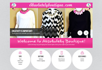 Client: Absolutely Boutique<br/>Project: absolutelyboutique.com<br/>Wordpress, Single Page Design, Shopping Cart, Gallery, Responsive Design