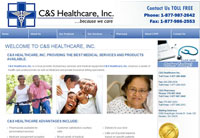 Client: C and S Healthcare, Inc.<br/>Project:www.candshealthcare.com<br/>Tools: xhtml, css, spry, flash, photoshop